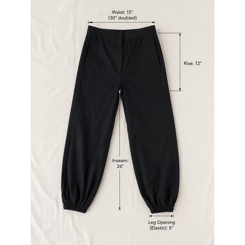 J.W. Anderson Black Cotton Cocoon Jogger Trousers Minimalist Pants Sz 8 - Picture 7 of 7